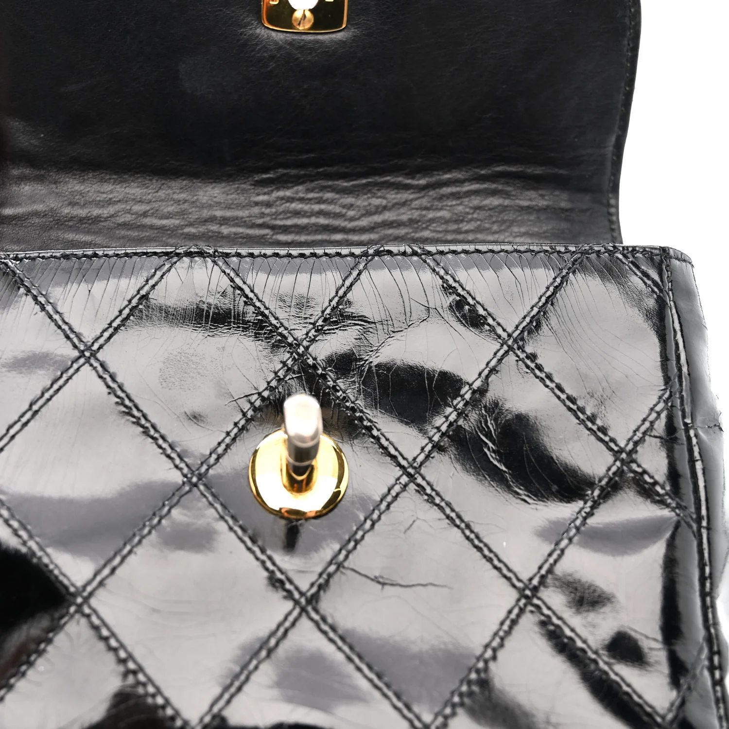 Patent Flap Waist Belt Bag Black