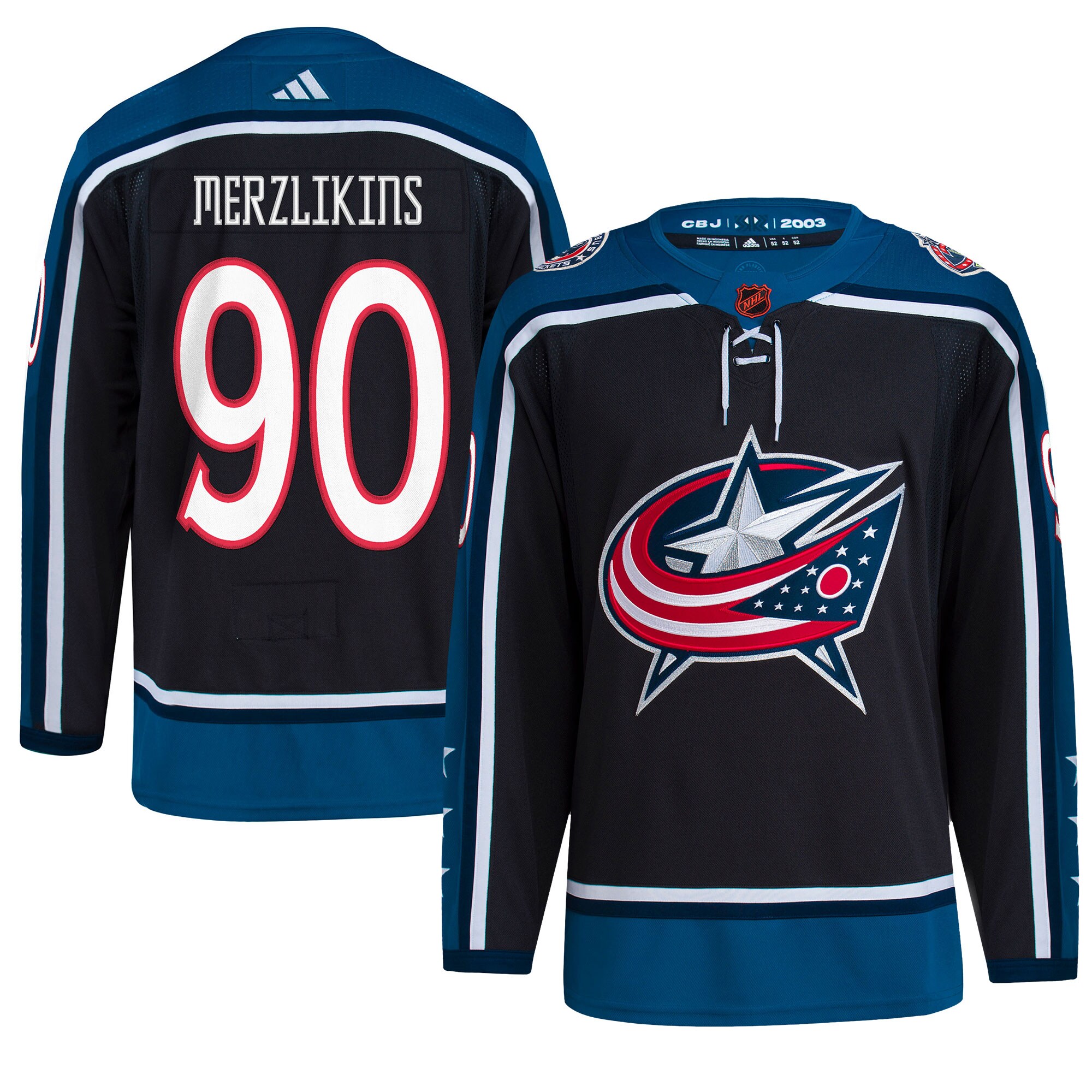 Elvis Merzlikins Columbus Blue Jackets adidas Reverse Retro 2.0 Authentic Player Jersey – Black