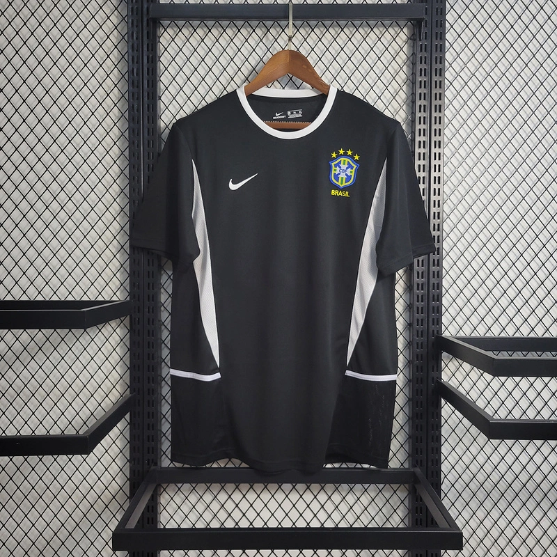 Retro 2002 Brazil Black Goalkeeper  Football jersey retro