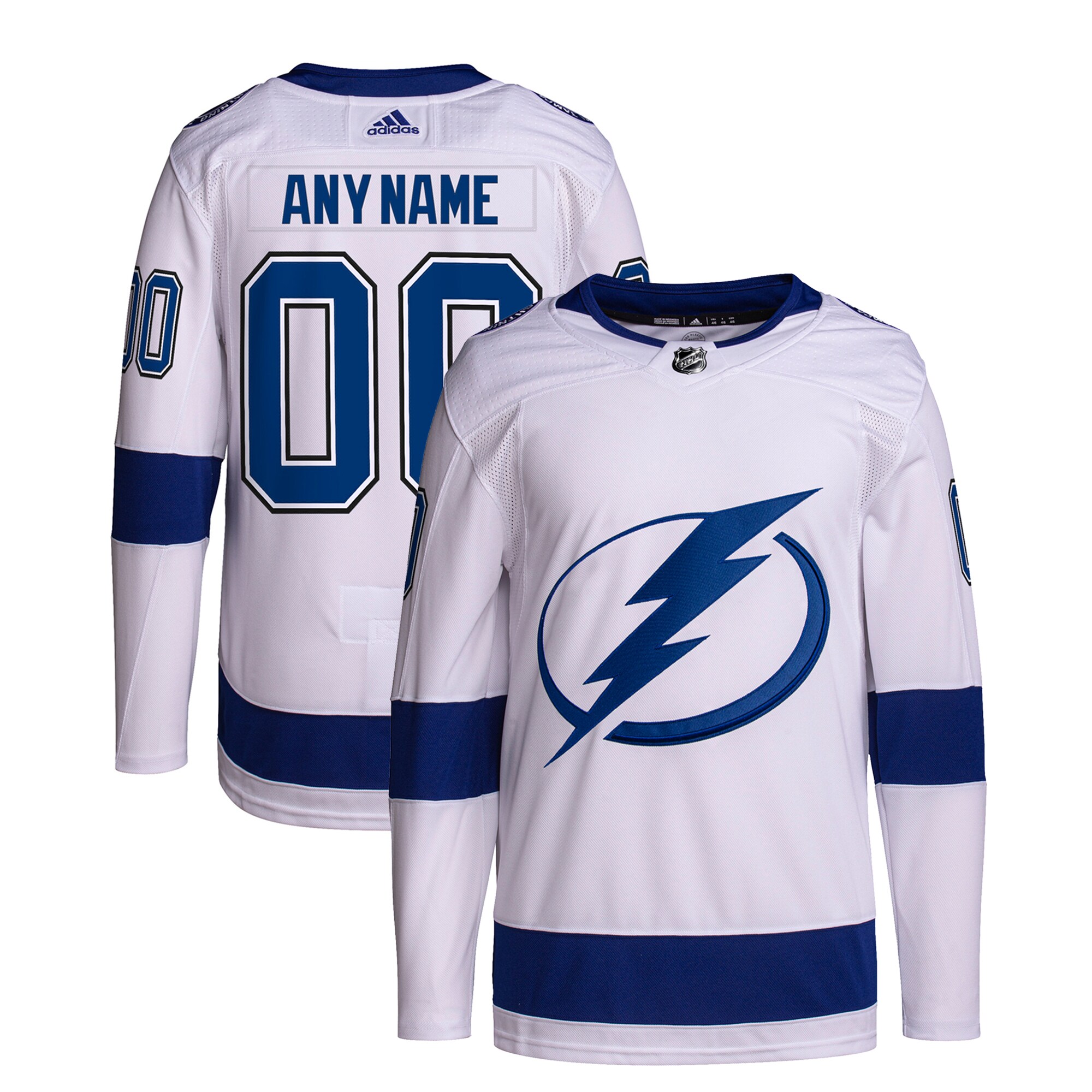Tampa Bay Lightning adidas  Away  Primegreen Authentic Custom Jersey – White