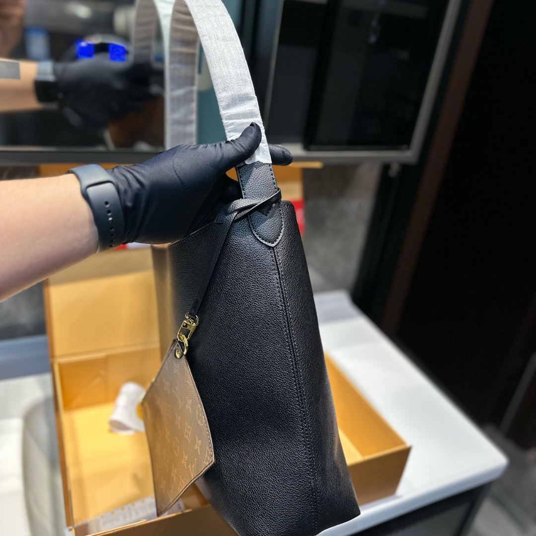 Louis Vuitton Low Key Hobo Bag With Gold Hardware In Black 43Cm M24856