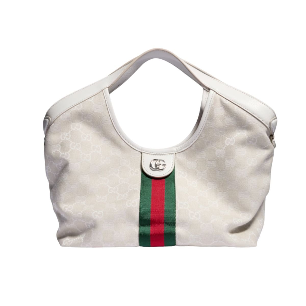 Gucci Giglio Small Tote Bag 25cm/9.8in Ivory GG Canvas 860845