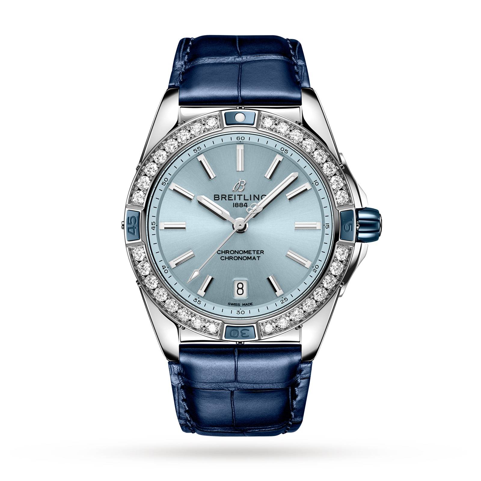 Breitling Super Chronomat Automatic 38 Blue Leather Strap-P17532164