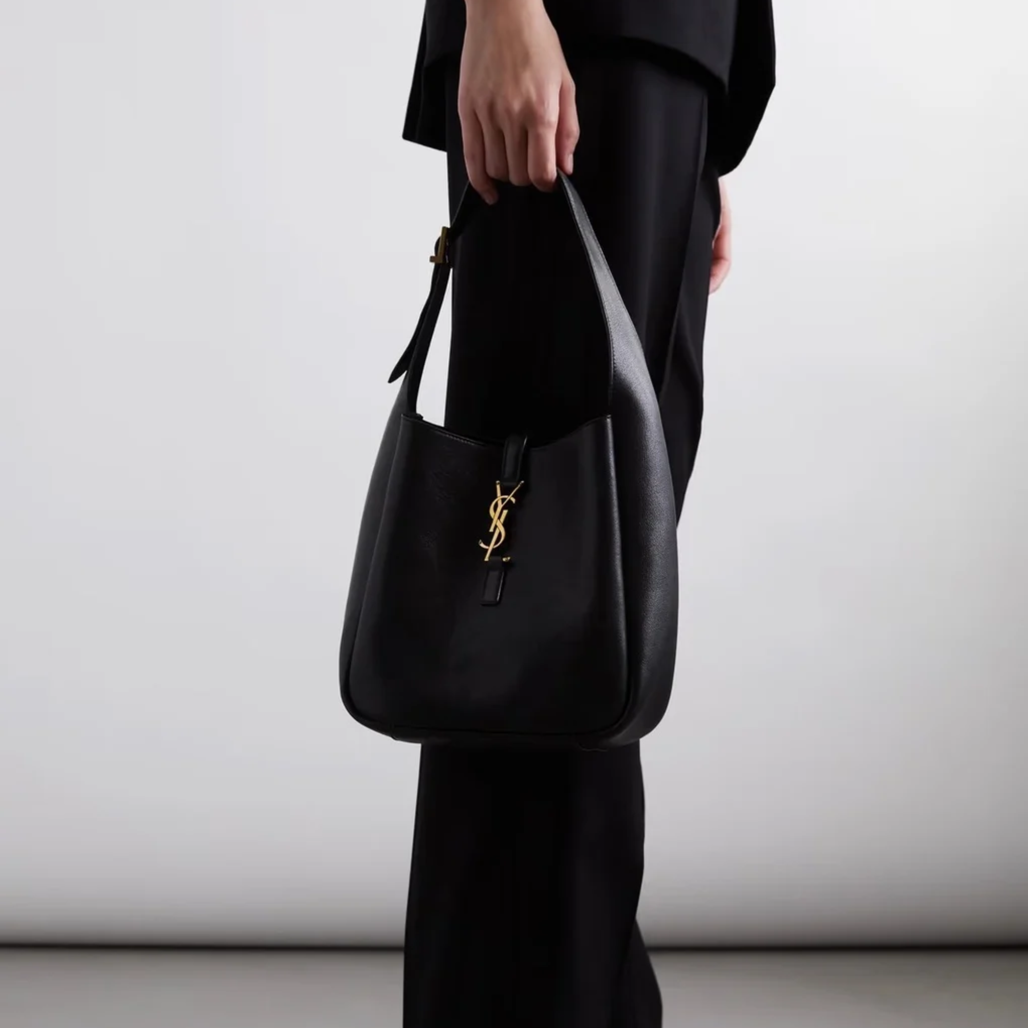 Saint Laurent Grained Leather Black Bag 23cm
