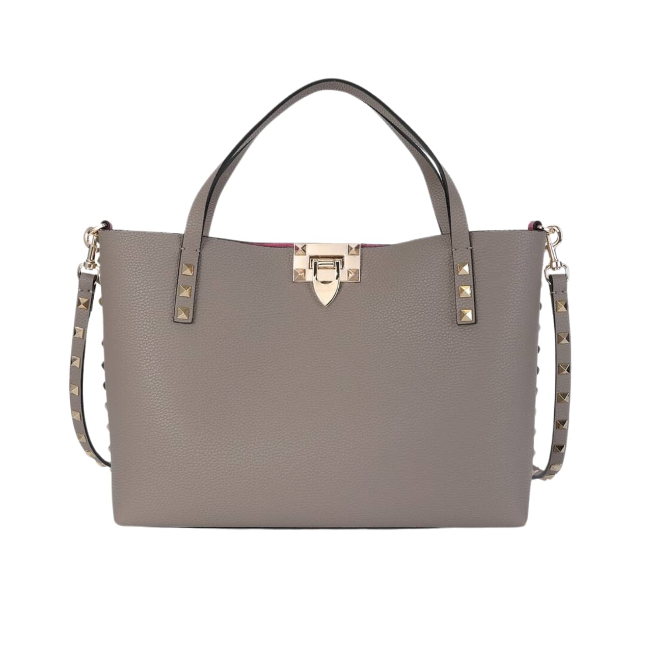 Valentino Garavani Rockstud Small Tote Bag Grey 28Cm
