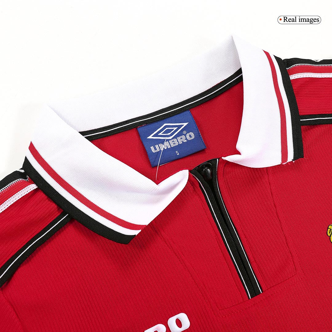 Beckham #7 Manchester United 1998/99 Home Long Sleeve Retro Jersey