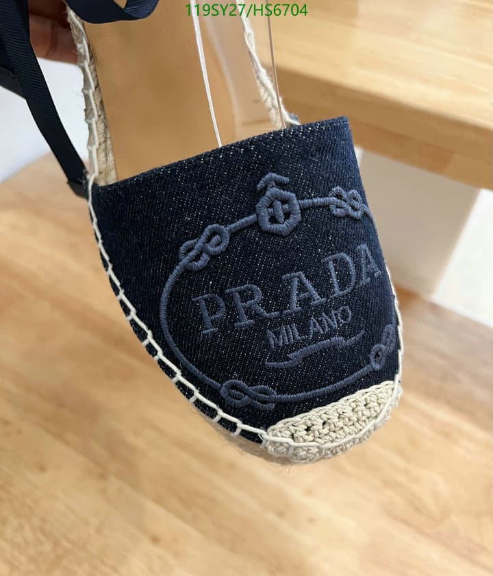 Prada Linen Espadrille Wedge Sandals Blue