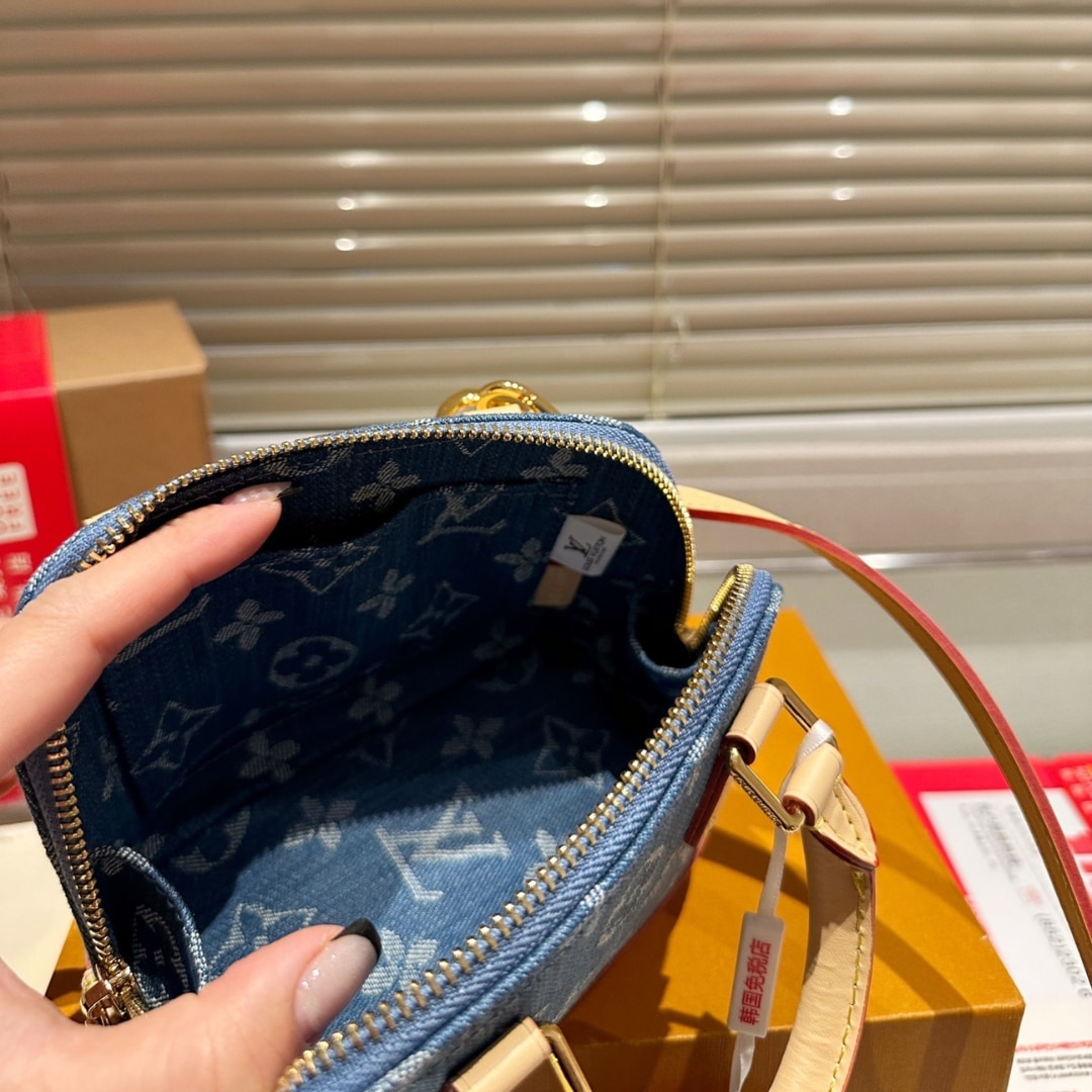Louis Vuitton Nano Alma Monogram Canvas Denim Blue 16Cm