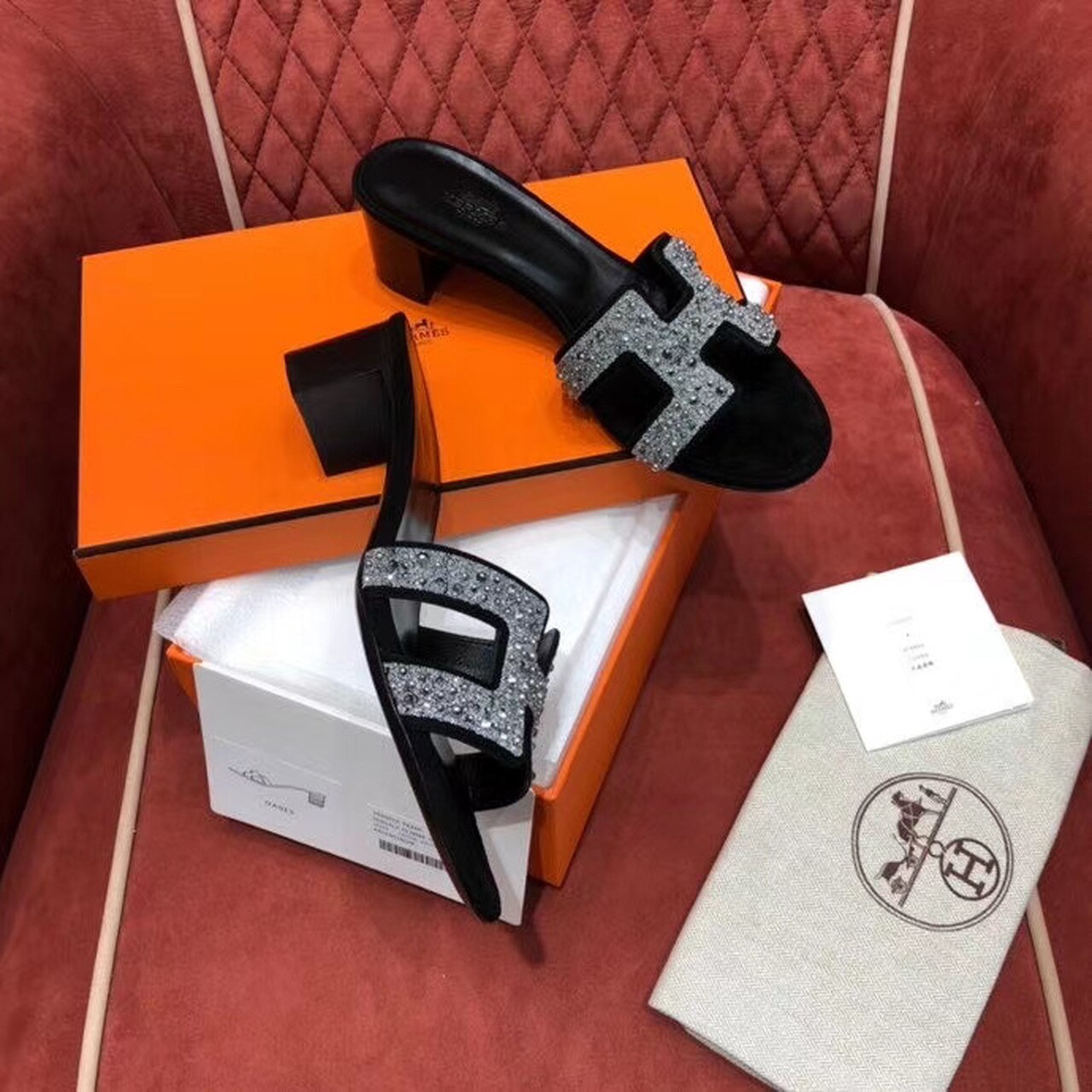 HERMES BLACK OASIS SANDAL