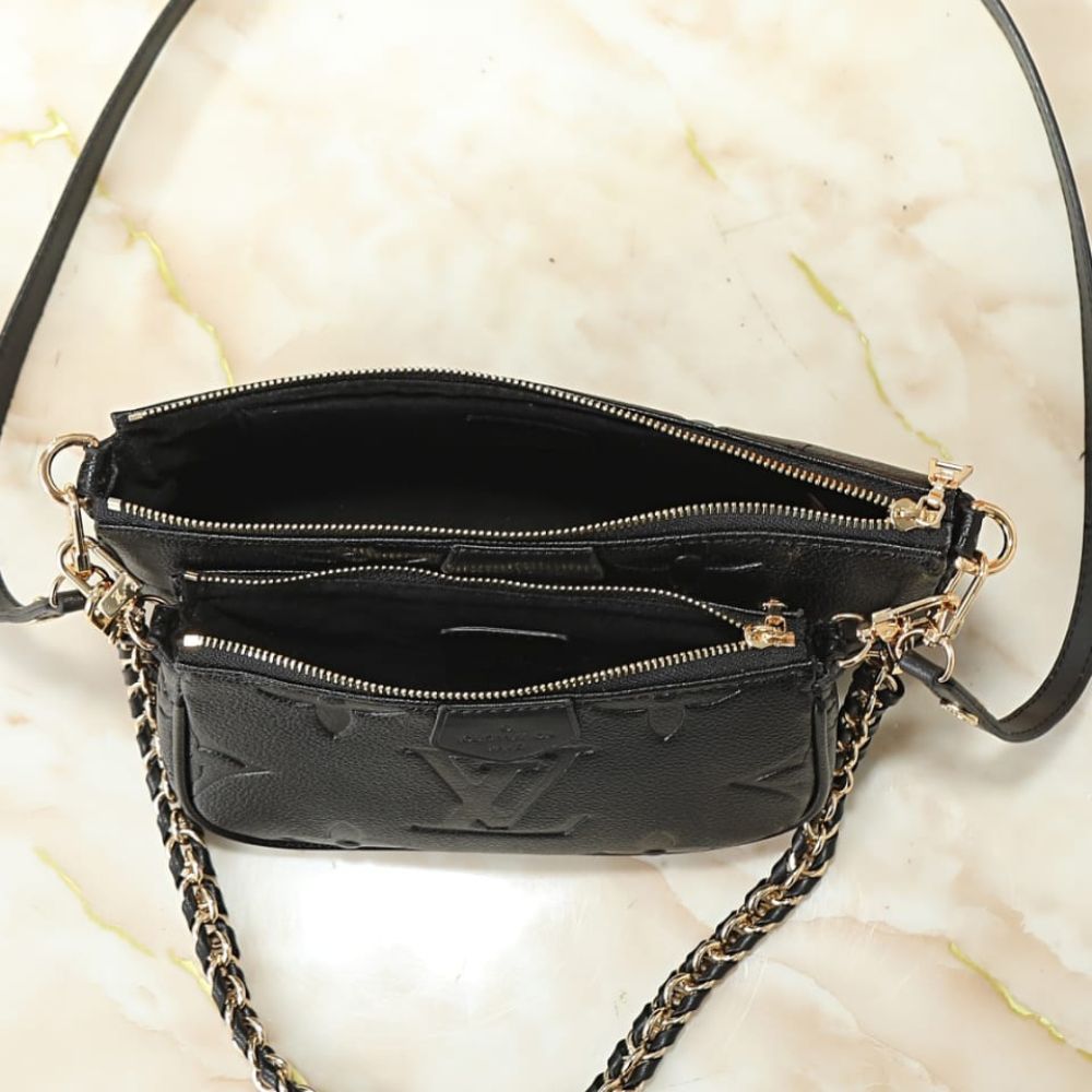 Louis Vuitton Multi Pochette Accessoires Monogram Empreinte Black 25Cm M80399