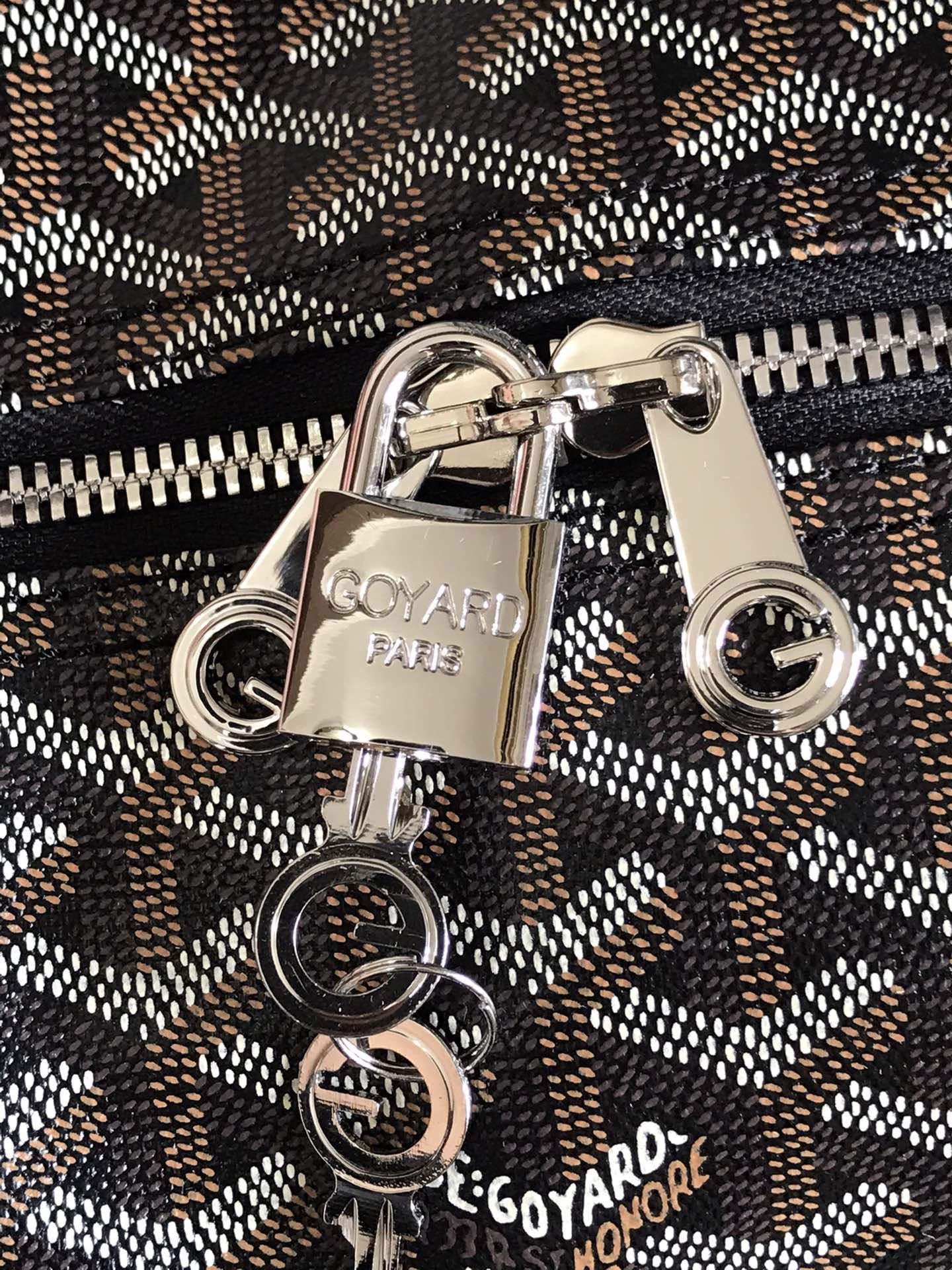 Goyard Boston 50 Bag Cm Black Goyardine Canvas And Calfskin Trim