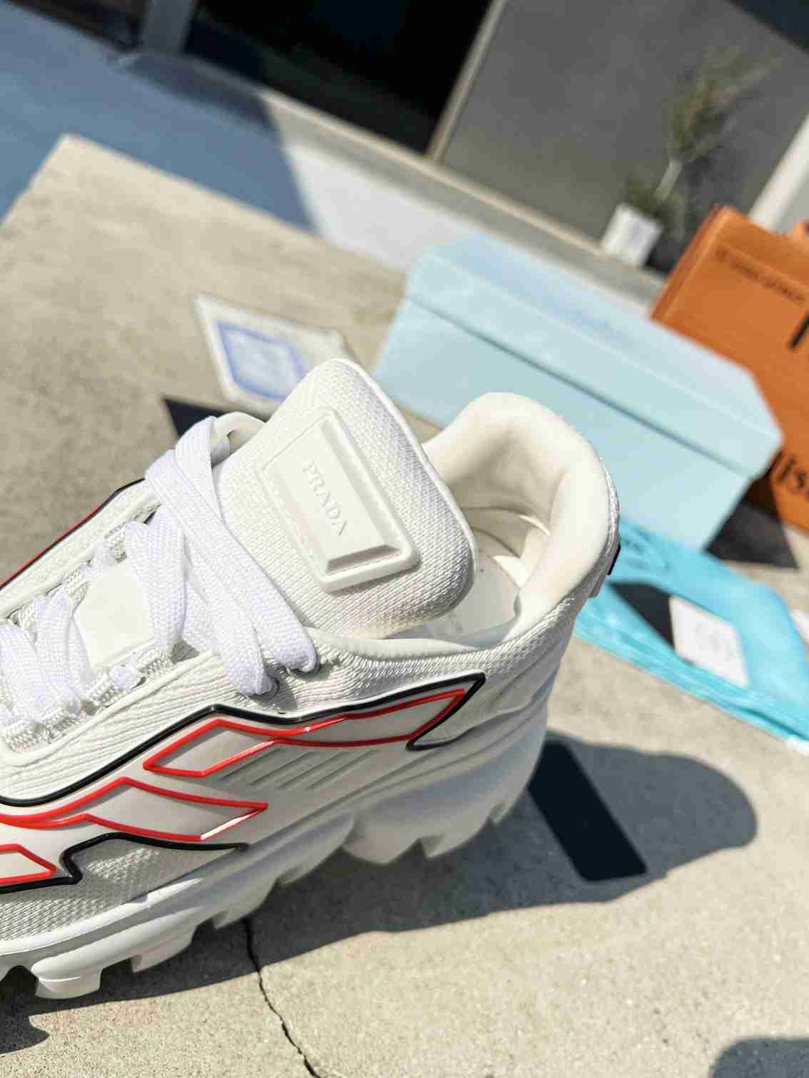 Prada Cloudbust Thunder Sneakers With White And Red 2Eg2933Lgnf0009