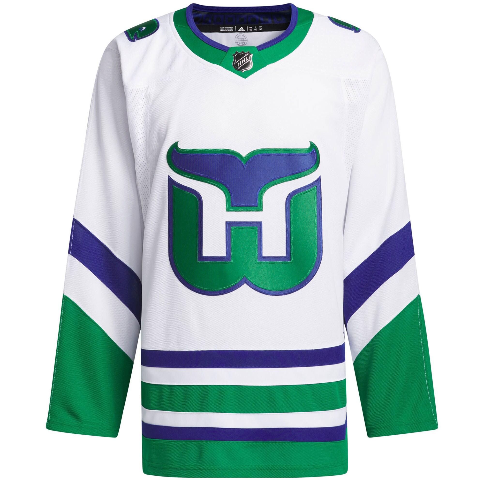 Carolina Hurricanes adidas Whalers Primegreen Authentic Jersey – White