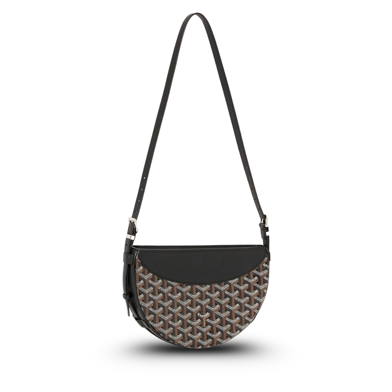 Goyard Hirondelle Bag 25 Cm Black Lambskin And Goyardine Canvas