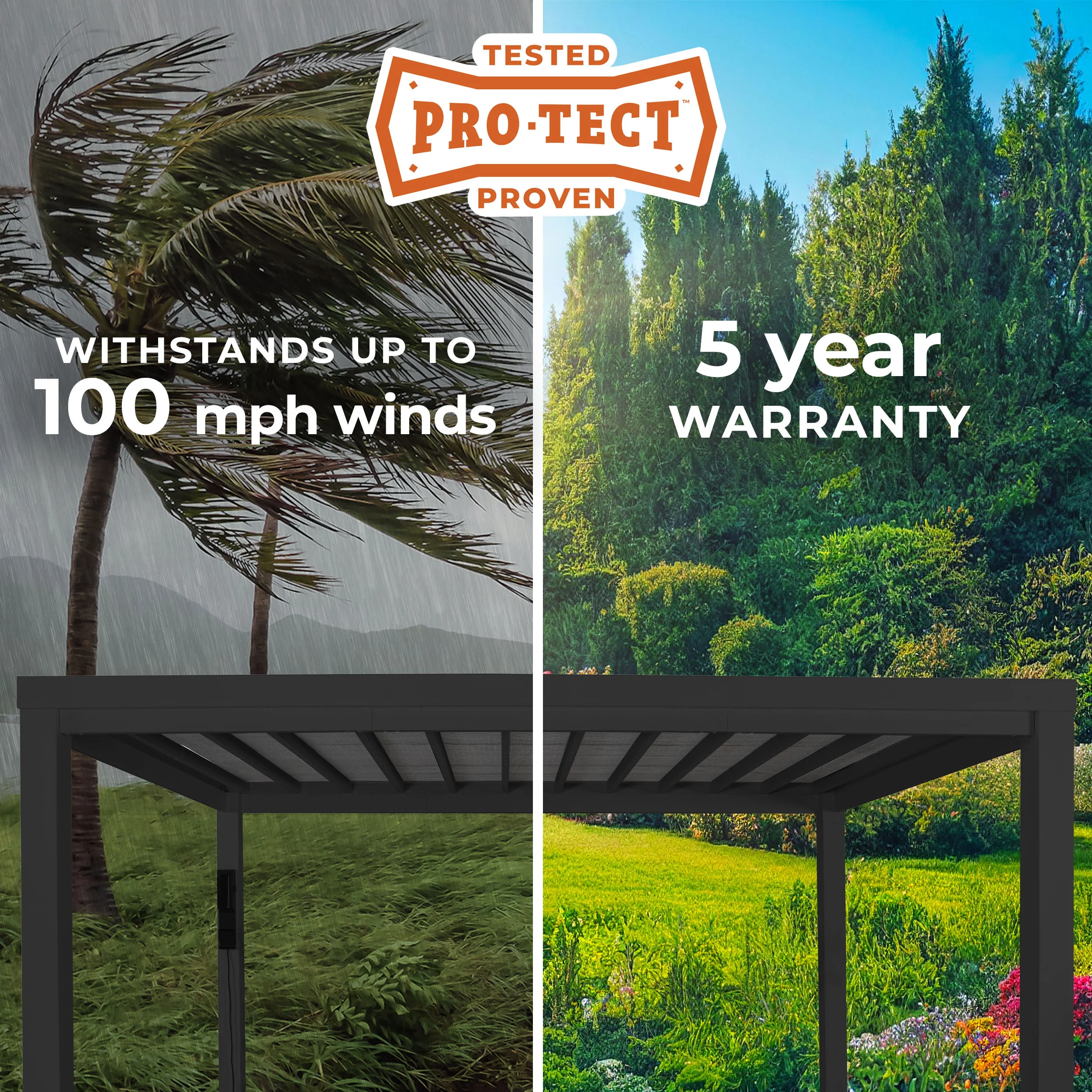 14x12 Trenton Modern Steel Pergola With Sail Shade Soft Canopy