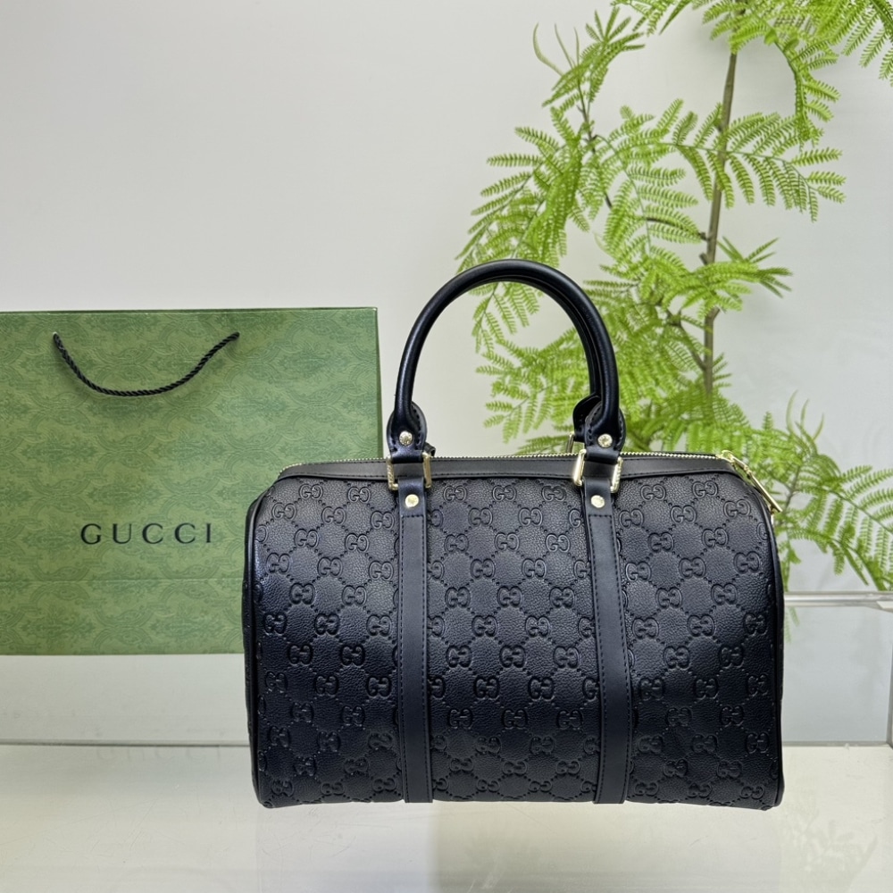Gucci Tote Bag Canvas Leather Crossbody Handbag Black 33cm
