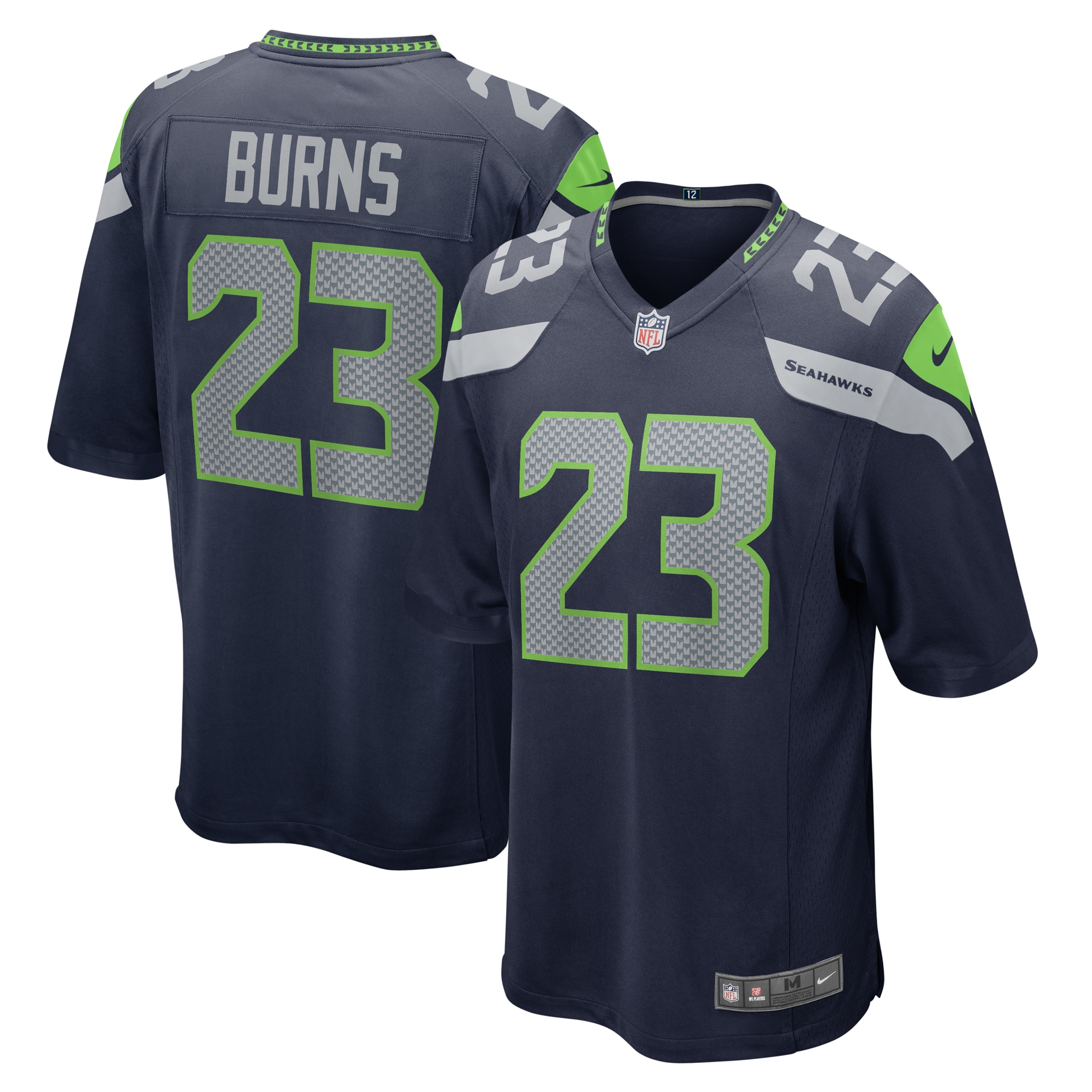 Artie Burns Seattle Seahawks Nike  Game Jersey - College Navy
