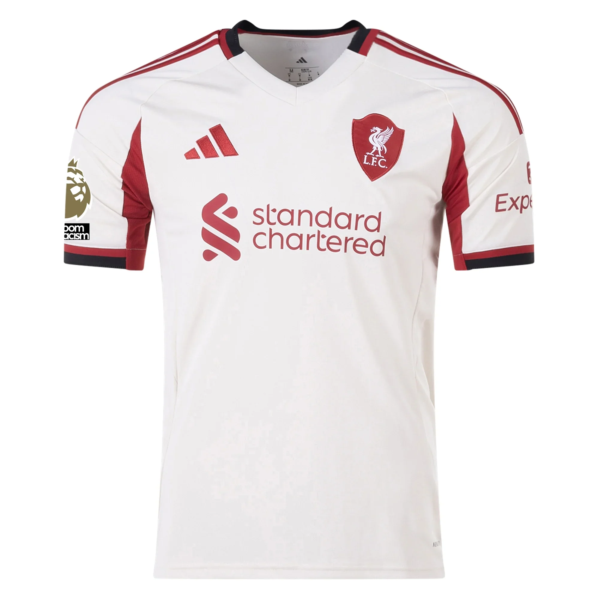 adidas Men's Liverpool Mohamed Salah Away Jersey w/ EPL Champions Patch 25/26 (Wonder White)