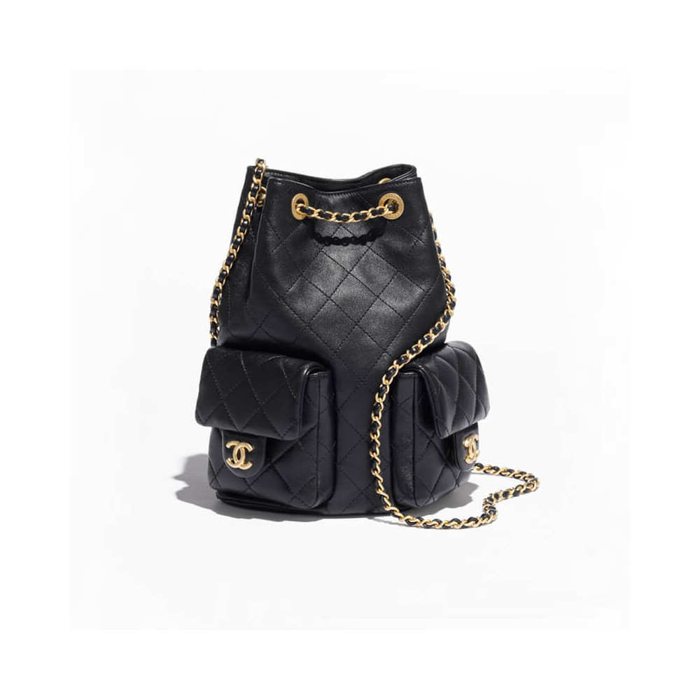 Chanel Lambskin Backpack Black