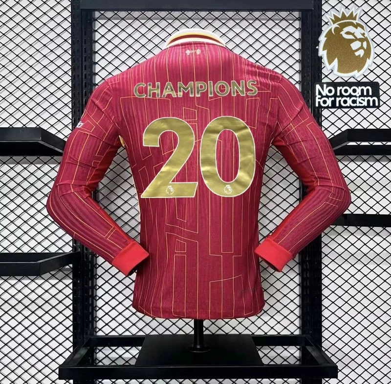 Player 2024-25 CHAMPIONS 20 Liverpool Home Long Sleeves Football jersey