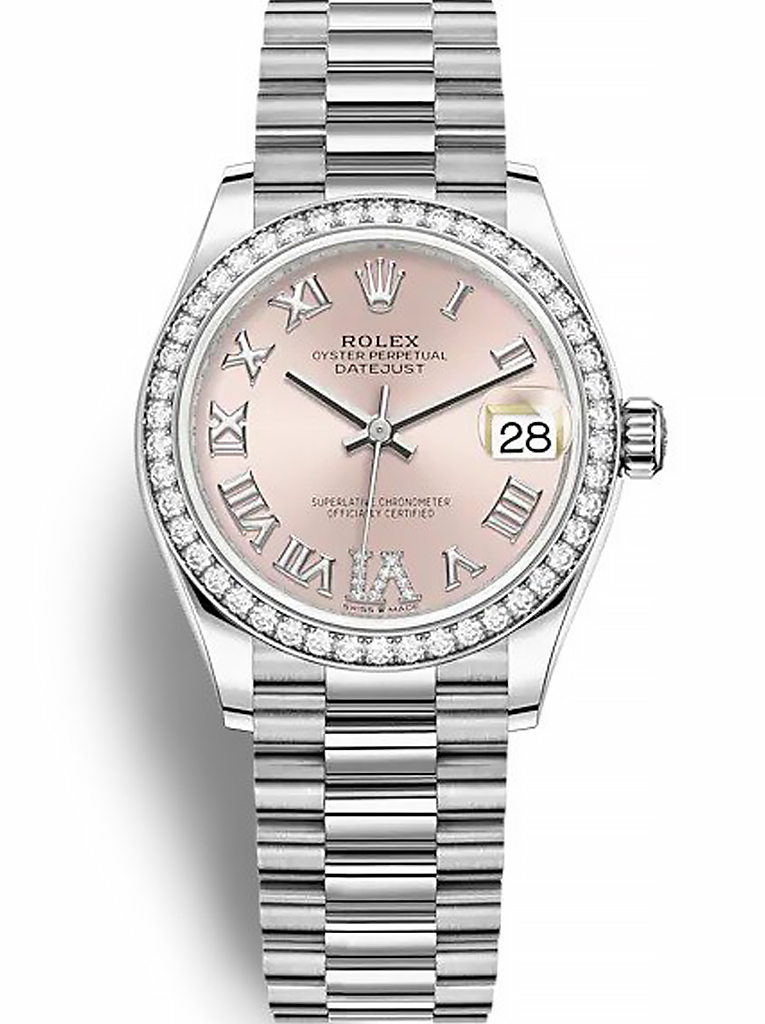 Rolex Datejust 31mm Pink set with diamonds Dial 278384RBR – Women’s Watch