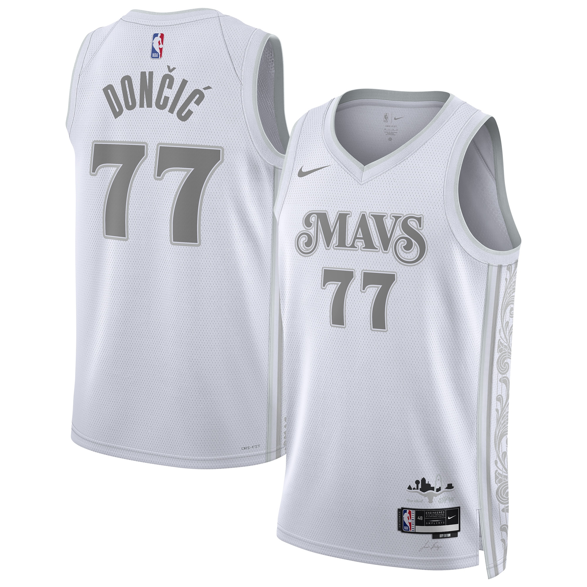 Unisex Dallas Mavericks Luka Dončić White 2024/25 Swingman Jersey - City Edition