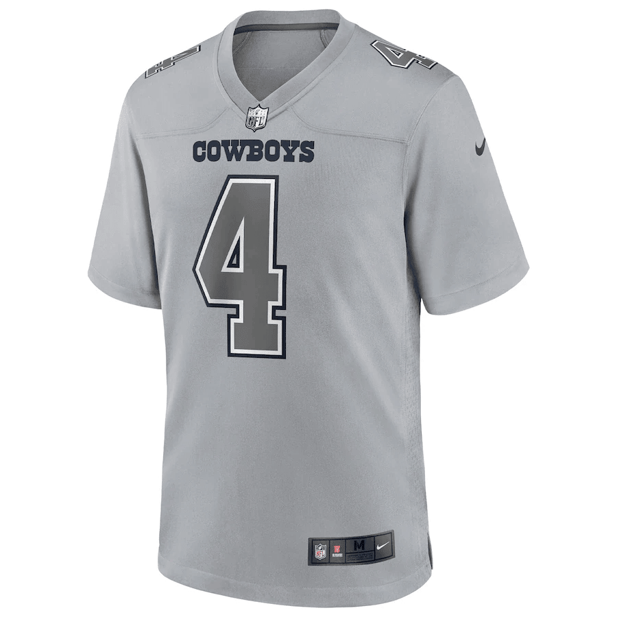 Dak Prescott 4 Dallas Cowboys Men Atmosphere Fashion Game Jersey - Gray