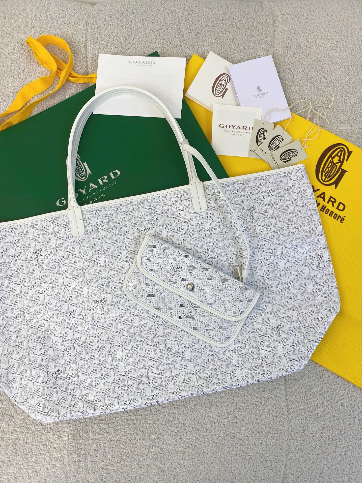 Goyard Saint Louis Gm 40Cm White Canvas