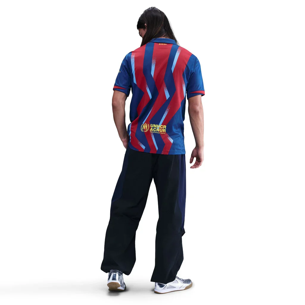 Nike Men's FC Barcelona Pedri 4th Jersey 25/26 w/ La Liga Patches (Blue/Red/Yellow)