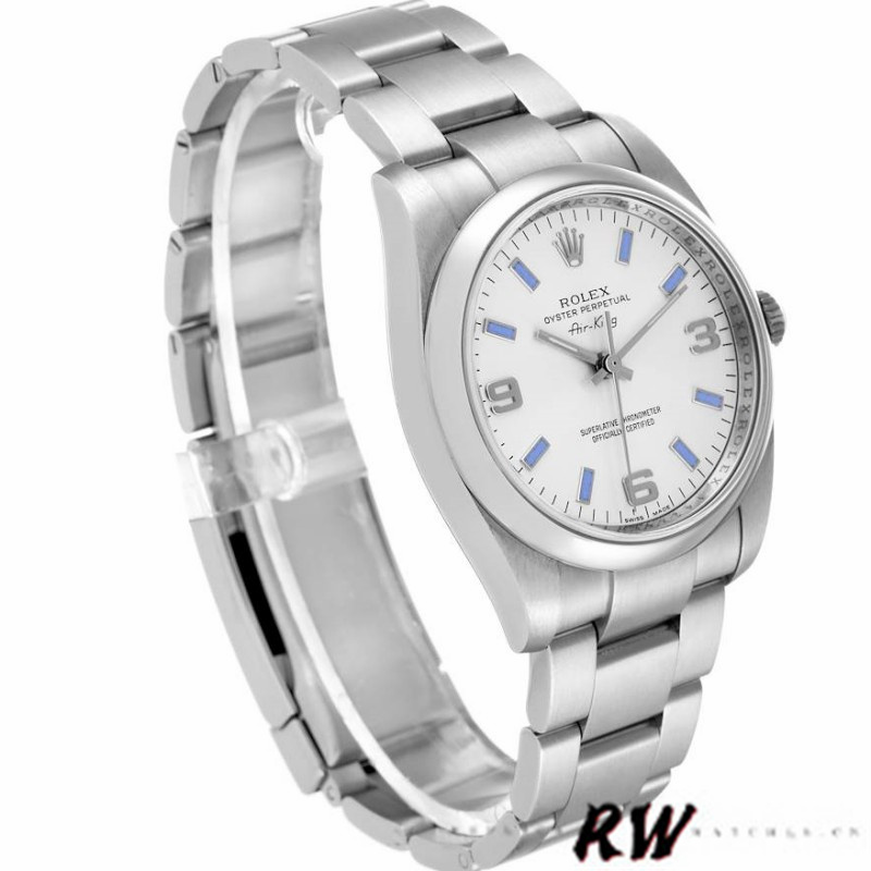 【Super Clone】Rolex Oyster Perpetual Air-King 114200 Silver Dial 34mm Unisex Replica watch