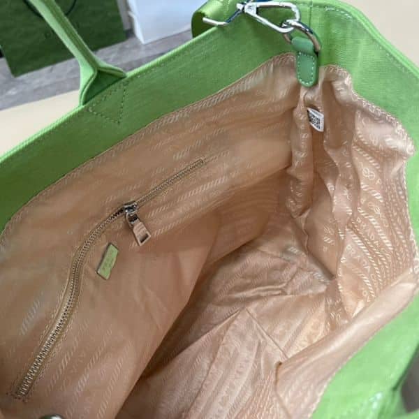 Prada Canvas Tote Bag Fern Green
