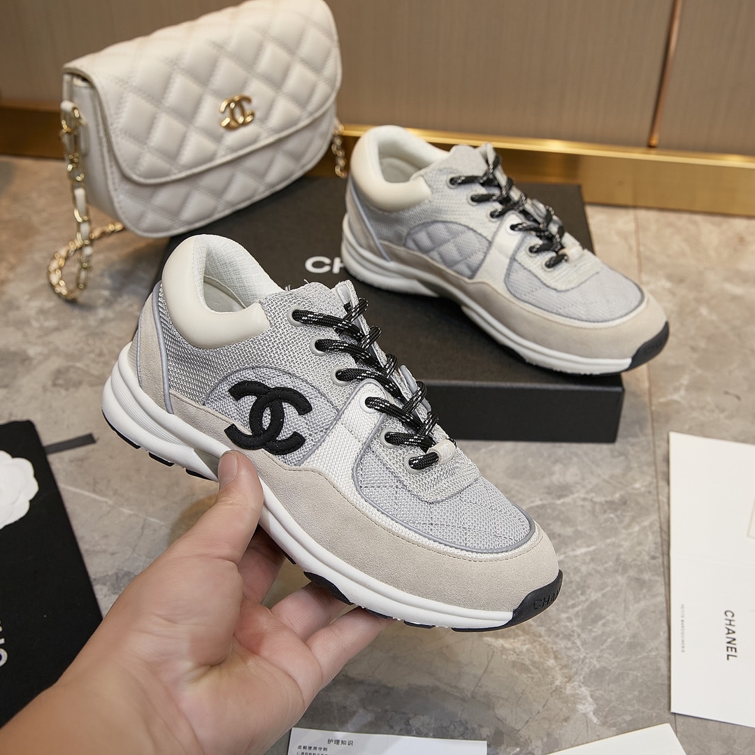 Chanel Low Top Trainer Gray White