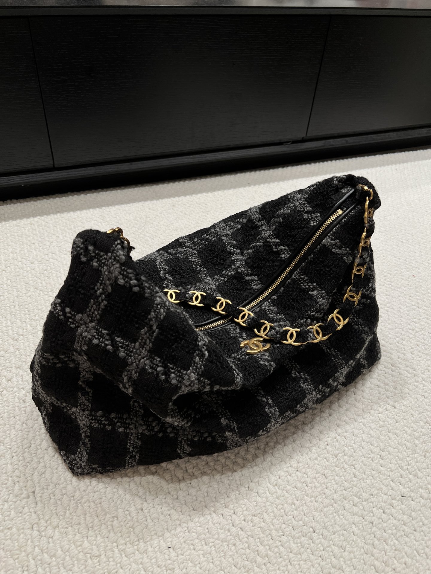 Chanel 22K Wool Maxi Hobo Bag