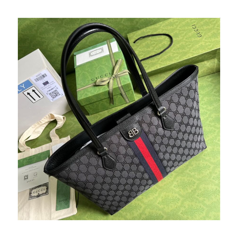 Balenciaga x Gucci Hacker Medium Tote Bag Black