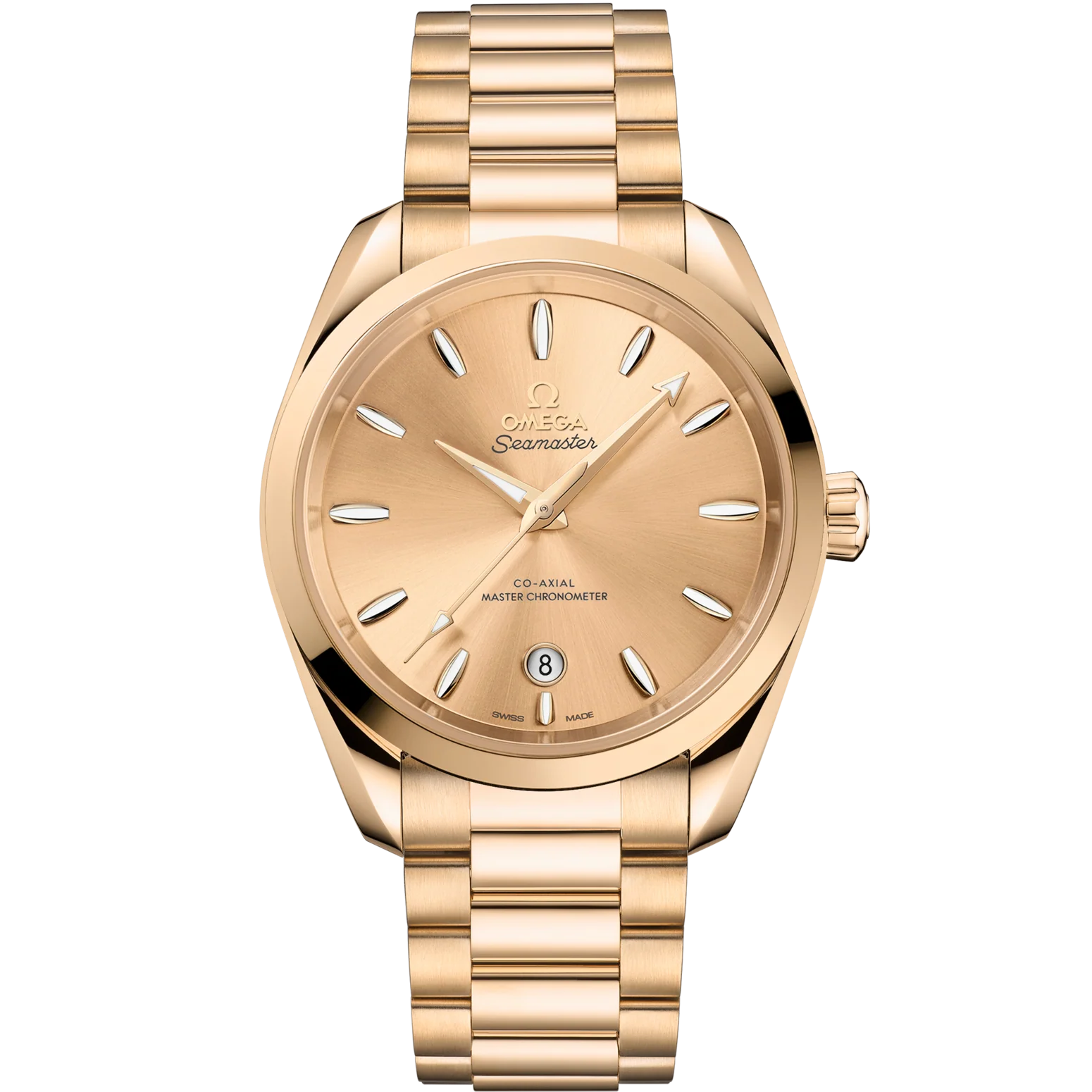 Omega Seamaster Aqua Terra Shades 38 mm Yellow Dial Stainless Steel and Sedna™ 18k Rose Gold Bracelet 220.50.38.20.08.001