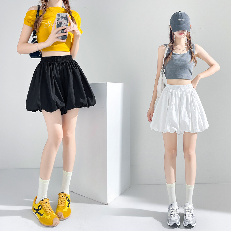 Summer white shorts elastic pants for women