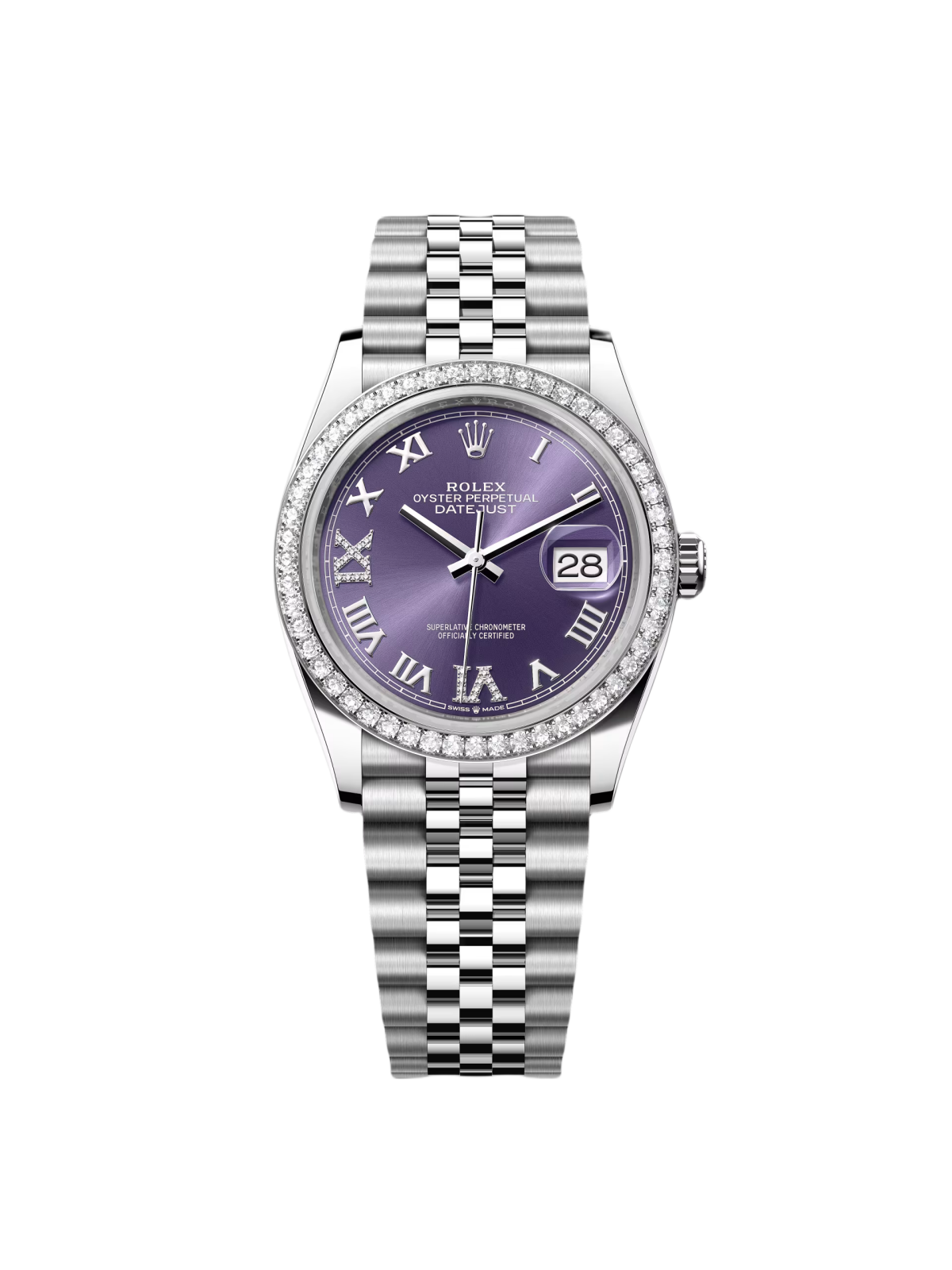 Rolex  Datejust 36mm 126284 Aubergine Dial Jubilee Bracelet