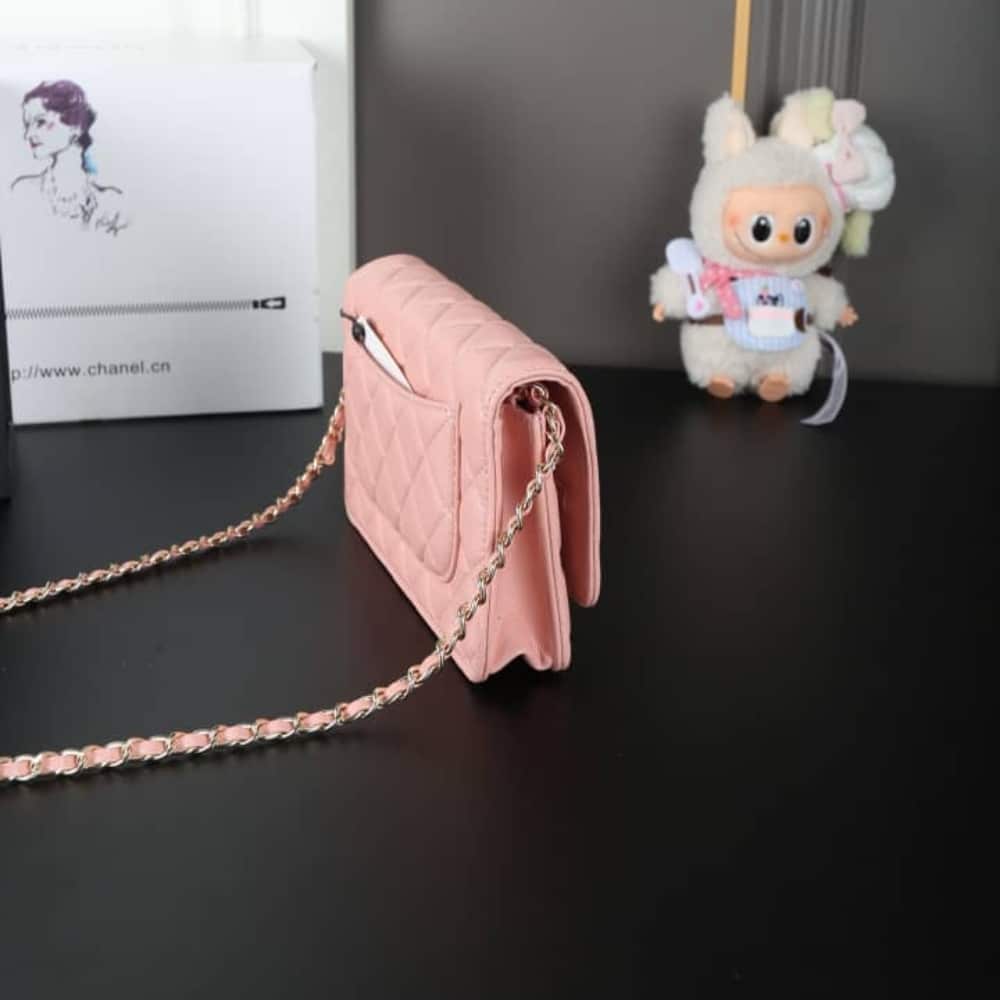 Chanel Classic Wallet On Chain Gold Light Pink 19Cm Ap0250 Y33352 Ng120