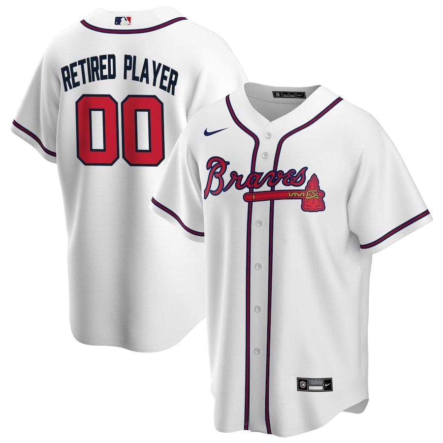 Atlanta Braves Home Pick-A-Player Retired Roster Jersey White