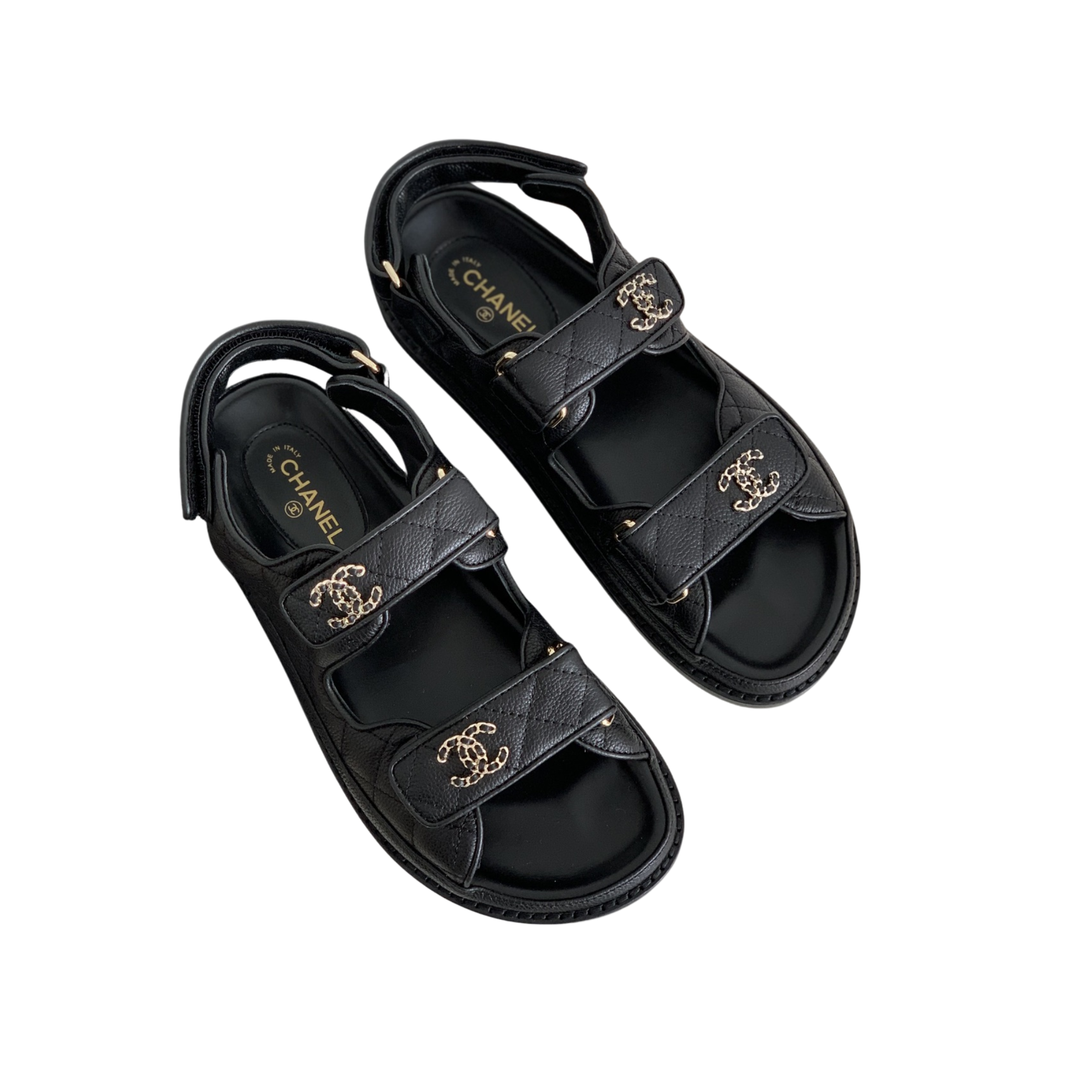 Chanel Quilted Dad Sandal Black For Women