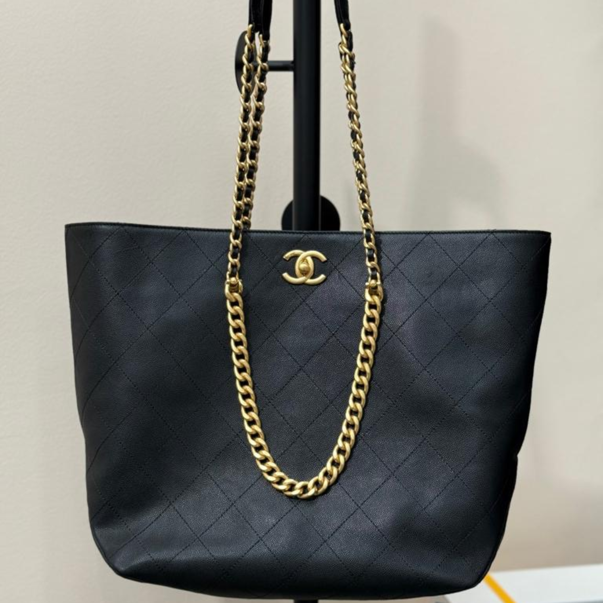 Chanel Classic Black Quilted Tote 42cm/16.5in