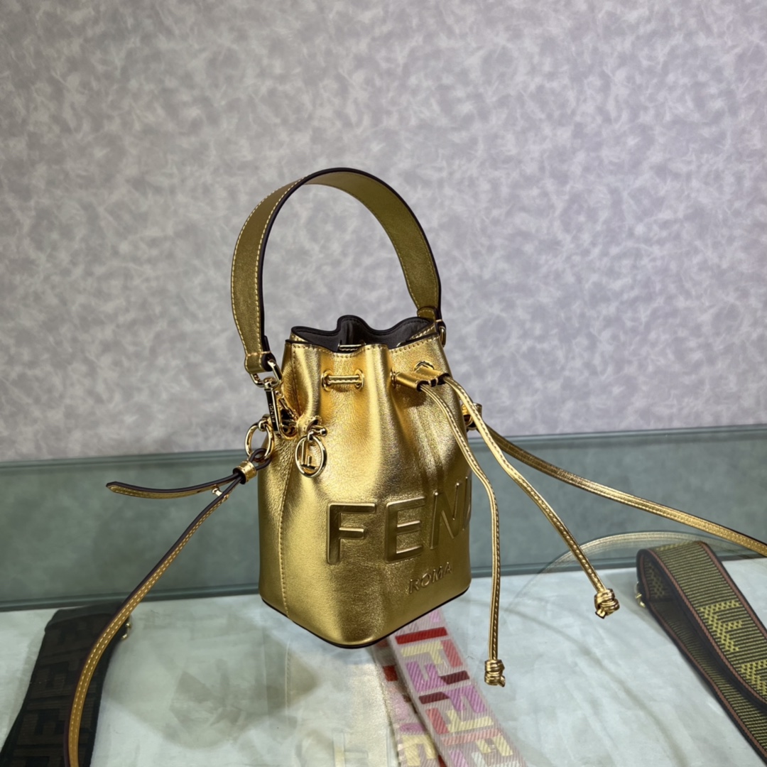 FENDI-Mon Tresor Mini Bucket Bag-Gold