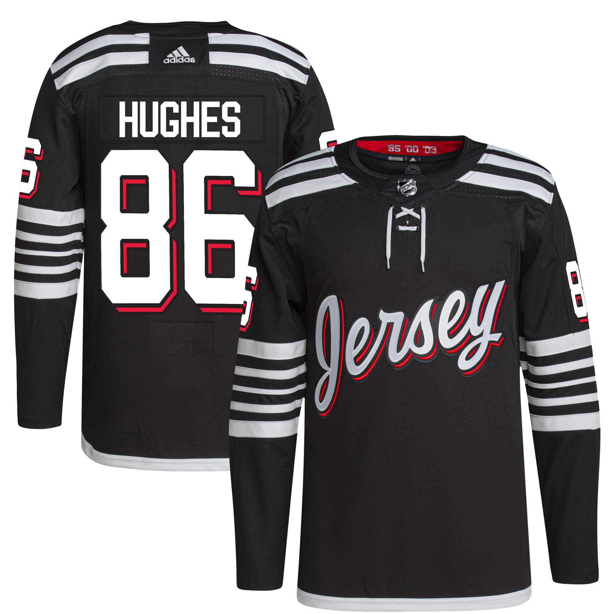 Jack Hughes New Jersey Devils adidas Alternate Primegreen Authentic Player Jersey – Black