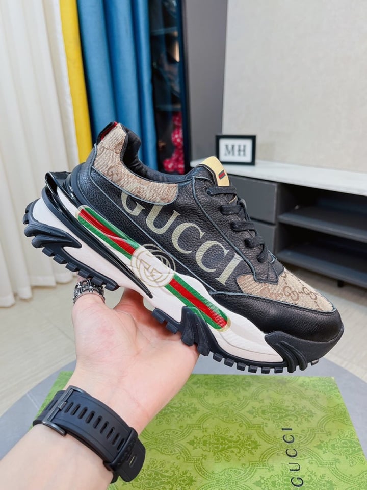 Gucci Gc Rhython Leather Sneaker Black