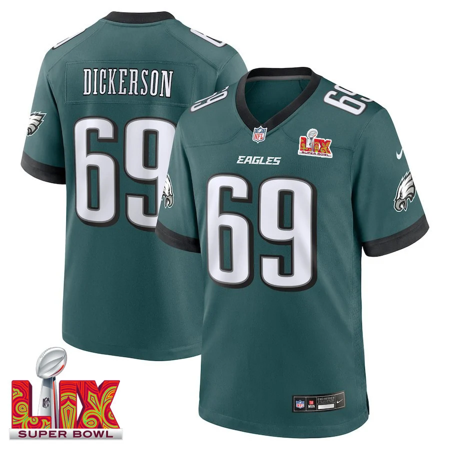 Landon Dickerson #69 Philadelphia Eagles Super Bowl LIX Jersey - Men's