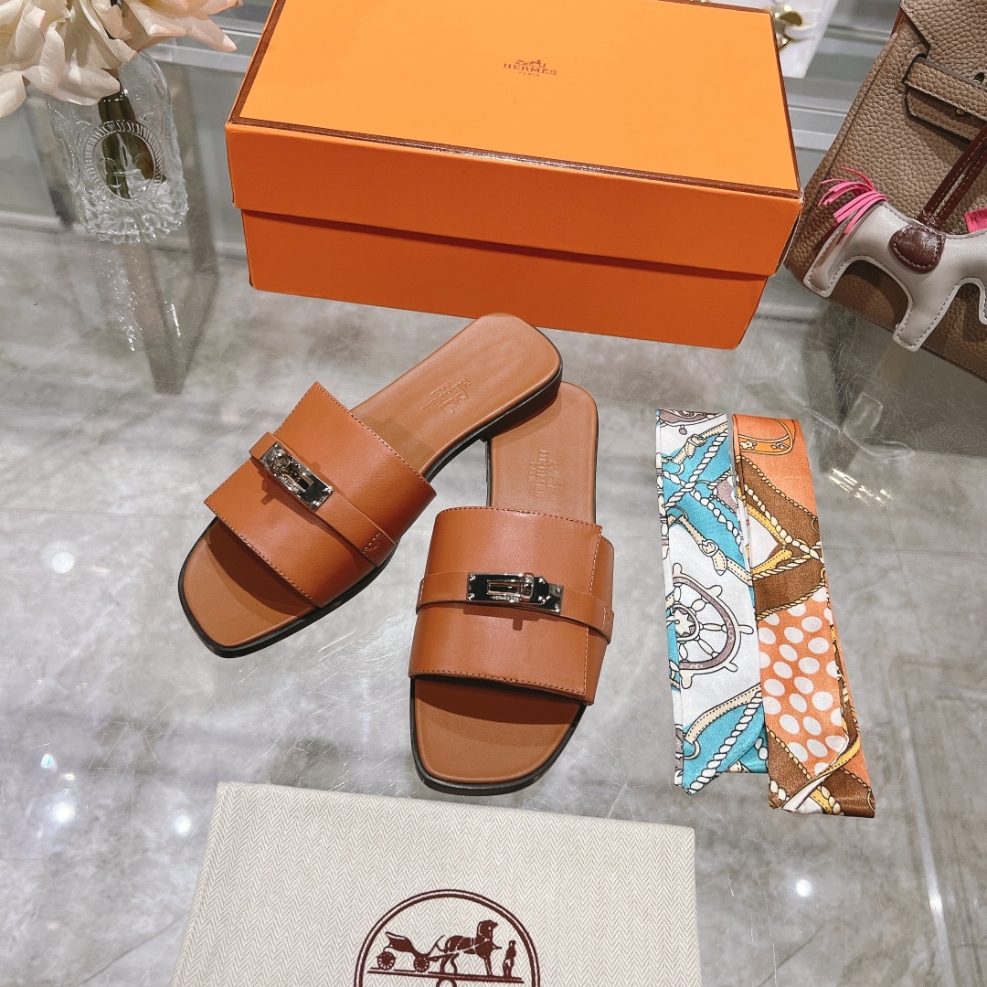 Hermes Giulia Sandal Brown H231056Z A3360