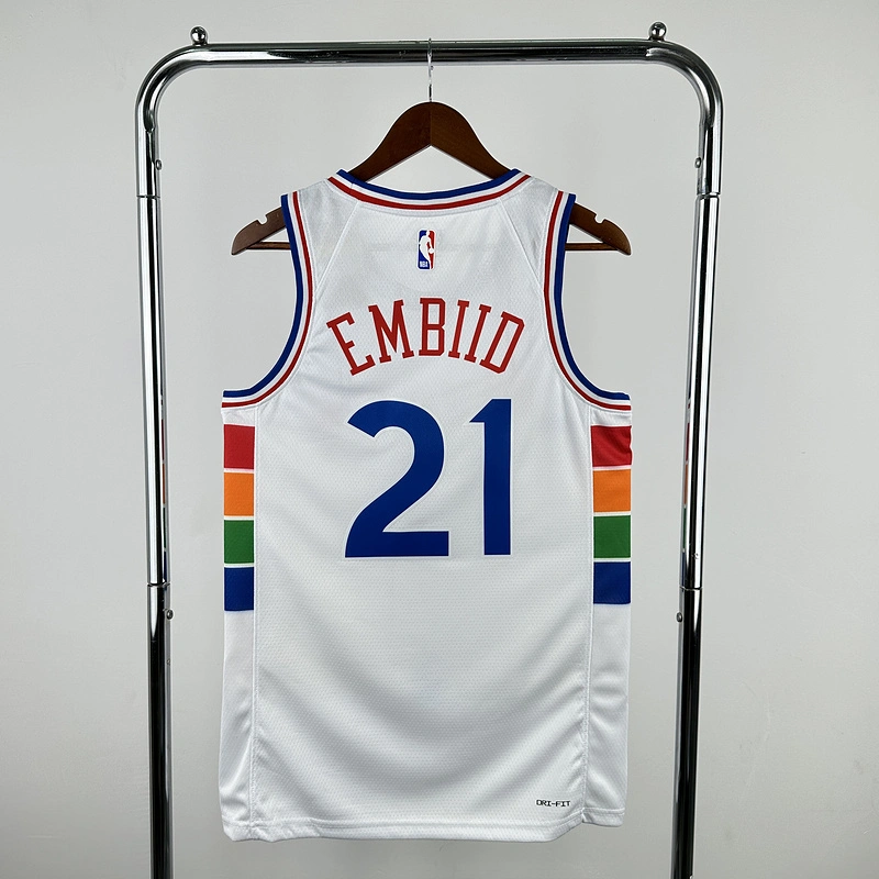 2025 NBA Philadelphia 76ers 21 EMBIID Basketball Jersey