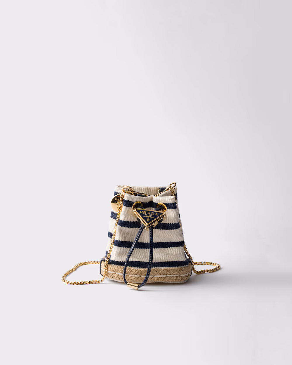 PRADA Striped fabric mini-pouch