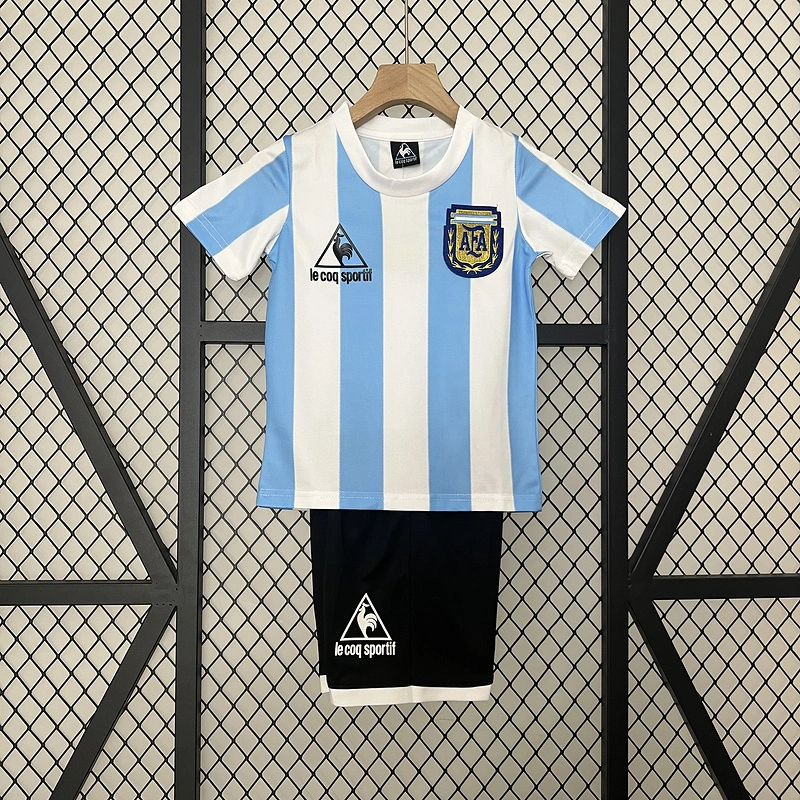 Retro Kids 1986 kids Argentina home Football jersey retro