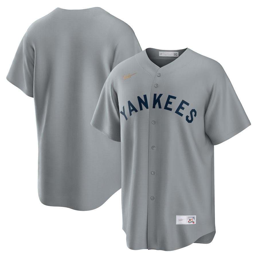 New York Yankees Road Cooperstown Collection Team Jersey Gray